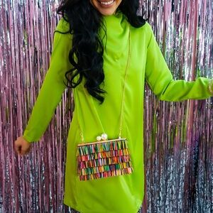 Satin Green Dress